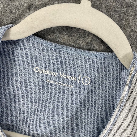 Outdoor Voices Slashback Crop Top Small Sports Bra Lake Dove Rose Colorblock - Picture 7 of 10